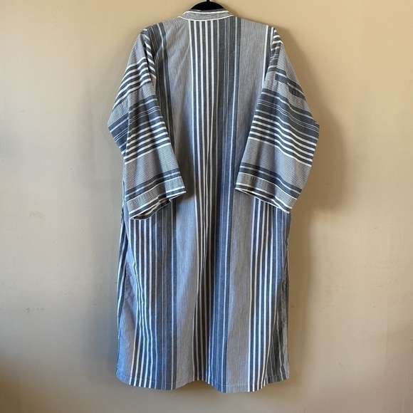 Vintage Pierre Cardin Unisex Robe One Size Kimono Robe Stripes 100% Cotton - Picture 4 of 6
